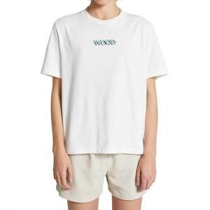 NEW WOOD WOOD women's alma logo t-shirt in off white